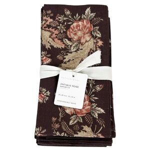 Pottery Barn Antique Rose Napkins 4 Pack 20x20 Inches 100% Cotton Blend  New!